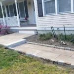 Residential hardscape patio construction with properly installed pavers